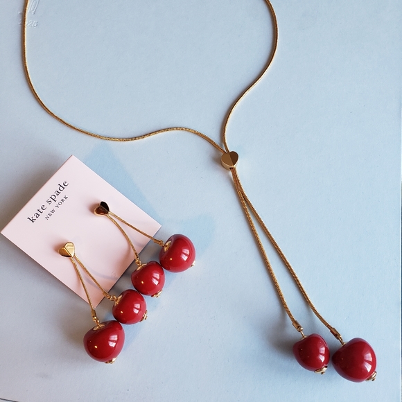 Kate Spade BNWT Tutti fruity cherry linear necklac - Picture 7 of 8